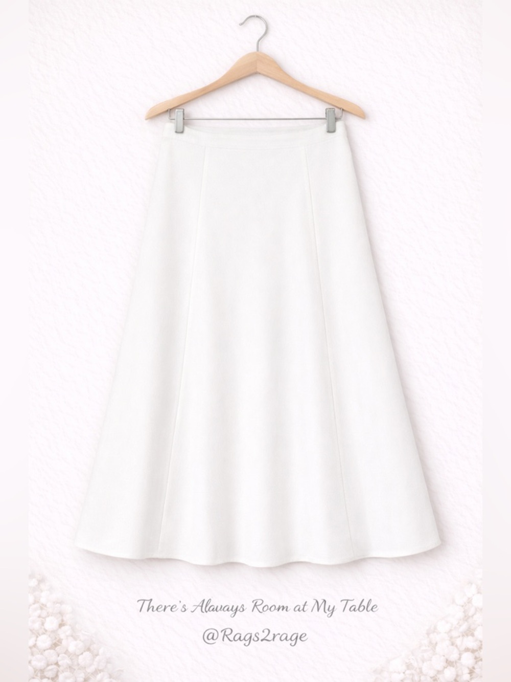 DKNY Linen Skirt White A Line Midi NWT Size 12 Summer Work